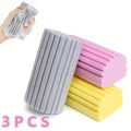 3pcs Damp Clean Duster Sponge, Sponge Cleaning Brush, Duster For Cleaning Blinds, Glass, Baseboards, Vents, Railings, Mirrors ﻿
