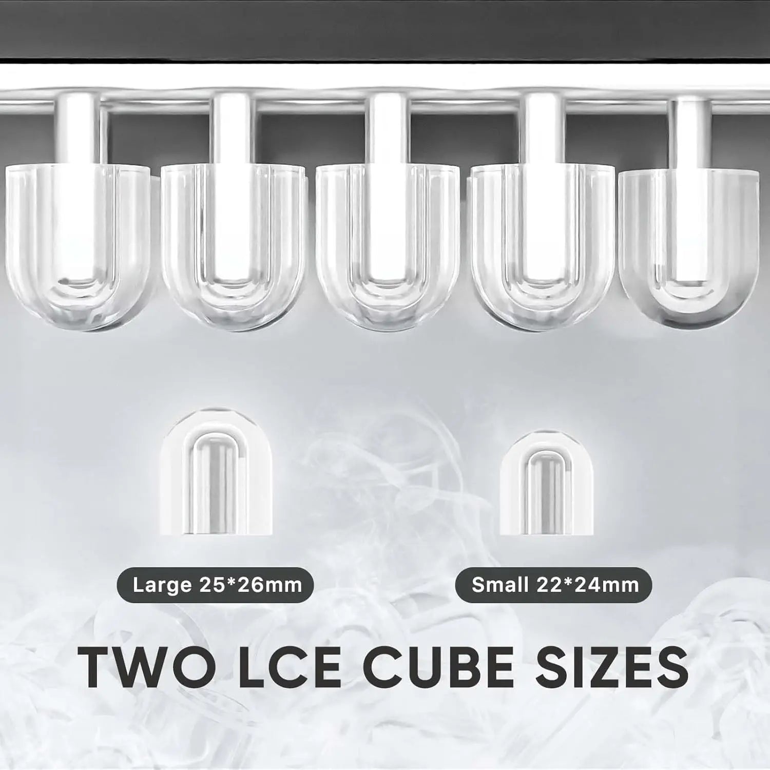 Portable Ice Maker, 26lbs/24H, 9 Cubes in 6 Mins, Self-Cleaning, Quiet for Home Kitchen RV Camping