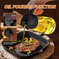 2-in-1 Glass Oil Sprayer & Dispenser, 470ml Dual-Use Olive Oil Bottle for Kitchen, BBQ, and Salad