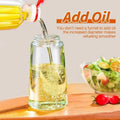 2-in-1 Glass Oil Sprayer & Dispenser, 470ml Dual-Use Olive Oil Bottle for Kitchen, BBQ, and Salad