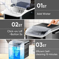 Portable Ice Maker, 26lbs/24H, 9 Cubes in 6 Mins, Self-Cleaning, Quiet for Home Kitchen RV Camping