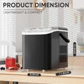 Portable Ice Maker, 26lbs/24H, 9 Cubes in 6 Mins, Self-Cleaning, Quiet for Home Kitchen RV Camping